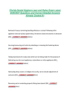 Florida Dental Hygiene Laws and Rules Exam Latest &NewLine;2026&sol;2027 Questions and Correct Detailed Answers &NewLine;Already Graded A&plus; 