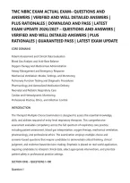 Tmc Nbrc Exam Actual Exam&ndash; Questions And&NewLine;Answers &vert; Verified And Well Detailed Answers &vert;&NewLine;Plus Rationales &vert; Download And Pass &vert; Latest&NewLine;Exam Update 2026&sol;2027 &ndash; Questions And Answers &vert;&NewLine;Verified And Well Detailed Answers &vert; Plus&NewLine;Rationales &vert; Guaranteed Pas