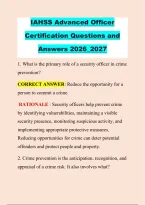 IAHSS Advanced Officer &NewLine;Certification Questions and &NewLine;Answers 2026&lowbar;2027