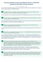 Advanced Health Assessment Midterm Review &vert; UPDATED&NewLine;Questions with 100&percnt; Verified Answers