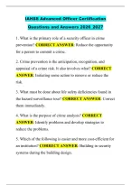 IAHSS Advanced Officer &NewLine;Certification Questions and &NewLine;Answers 2026&lowbar;2027