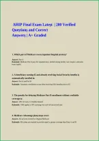 AHIP Final Exam 2027 &vert; 200 Practice Questions and Answers With Detailed Rationales &vert; Complete Medicare Certification Review