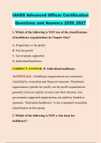 IAHSS Advanced Officer &NewLine;Certification Questions and &NewLine;Answers 2026&lowbar;2027