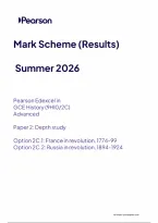Edexcel A Level History Paper 2&colon; Depth study Option 2C&period;1&colon; France in revolution&comma; 1774-99 Option 2C&period;2&colon; Russia in revolution&comma; 1894-1924 Mark Scheme 2026