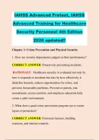 IAHSS Advanced Pretest&comma; IAHSS &NewLine;Advanced Training for Healthcare &NewLine;Security Personnel 4th Edition &NewLine;2026 updated&excl;&excl; 
