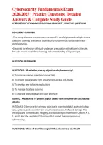 Cybersecurity Fundamentals Exam 2026&sol;2027 &vert; Practice Questions&comma; Detailed Answers & Complete Study Guide