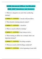 IAHSS Advanced Officer Certification &NewLine;2026&lowbar;2027 Questions and Answers 