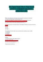 SSI Open Water Diver Final Exam &vert; Updated 2027 Review &vert; Practice Questions and Verified Answers &vert; Complete Study Guide