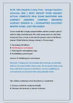 Hlth 1520 &lpar;Healthful Living Test&rpar; - Georgia Southern &NewLine;University 2026 &vert;&vert; Most Recent Exam 2026&vert;2027 &NewLine;Actual Complete Real Exam Questions And &NewLine;Correct Answers &lpar;Verified Answers&rpar; &NewLine;Already Graded A&plus; &vert; Guaranteed Success&excl;&excl; &NewLine;Newest Exam &vert; Just Released&excl;&excl; 