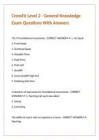 CrossFit Level 2 - General Knowledge Exam Questions With Answers 