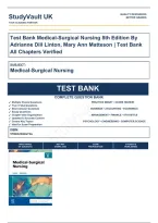 Test Bank Medical-Surgical Nursing 8th Edition By Adrianne Dill Linton&comma; Mary Ann Matteson &vert; Test Bank Verified A&plus; Grade 9780323826716