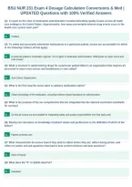 BSU NUR 231 Exam 4 Dosage Calculation Conversions & Med &vert;&NewLine;UPDATED Questions with 100&percnt; Verified Answers