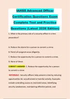 IAHSS Advanced Officer &NewLine;Certification Questions Exam &NewLine;Complete Test and Practice &NewLine;Questions &lpar;Latest 2026 Edition&rpar; 