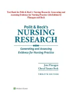 Test Bank for Polit & Beck&rsquo;s Nursing Research&colon; Generating and Assessing Evidence for Nursing Practice 12th Edition by Flanagan and Beck&NewLine;