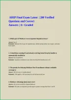AHIP Final Exam 2027 &vert; 200 Practice Questions and Answers With Detailed Rationales &vert; Complete Medicare Certification Review