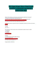 SSI Open Water Diver Final Exam &vert; Updated 2027 Review &vert; Practice Questions and Verified Answers &vert; Complete Study Guide