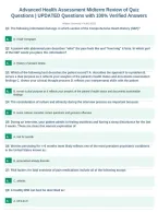 NURS 6501 Advanced Health Assessment Midterm Review of Quiz&NewLine;Questions &vert; UPDATED Questions with 100&percnt; Verified Answers