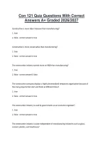 Con 121 Quiz Questions With Correct &NewLine;Answers A&plus; Graded 2026&sol;2027 