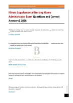 Illinois Supplemental Nursing Home Administrator Exam Questions and Correct Answers&vert; 2026