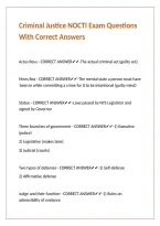 Criminal Justice NOCTI Exam Questions With Correct Answers 