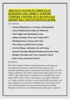 Arkansas Master Plumber Exam&NewLine;Questions And Correct Answers&NewLine;&lpar;Verified Answers&rpar; Plus Rationales&NewLine;2026&sol;2027 Q&A &vert; Instant Download Pdf