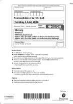 Edexcel A Level History Paper 2&colon; Depth study Option 2H&period;1&colon; The USA&comma; c1920-55&colon; boom&comma; bust and recovery Option 2H&period;2&colon; The USA&comma; 1955-92&colon; conformity and challenge 2026