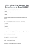 CM 2215 Coss Exam Questions With  &NewLine;Correct Answers A&plus; Graded 2026&sol;2027 