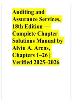Auditing and Assurance Services 18th Edition by Alvin A&period; Arens &vert; Complete Solutions Manual 2026&sol;2027&NewLine;
