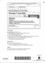 Edexcel A Level History Paper 3&colon; Themes in breadth with aspects in depth Option 33&colon; The witch craze in Britain&comma; Europe and North America&comma; c1580-c1750 2026