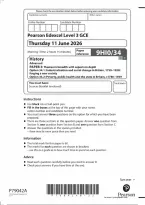 Edexcel A Level History Paper 3&colon; Themes in breadth with aspects in depth Option 34&period;1&colon; Industrialisation and social change in Britain&comma; 1759-1928&colon; forging a new society Option 34&period;2&colon; Poverty&comma; public health and the state in Britain&comma; c1780-1939 2026