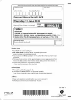 Edexcel A Level History Paper 3&colon; Themes in breadth with aspects in depth Option 35&period;1&colon; Britain&colon; losing and gaining an empire&comma; 1763-1914 Option 35&period;2&colon; The British experience of warfare&comma; c1790-1918 2026