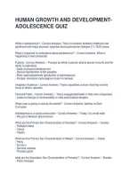 Human Growth And Development- Adolescence Quiz Questions And Answers 
