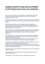 Human Growth And Development Clep Exam Questions And Answers