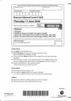 Edexcel A Level History Paper 3&colon; Themes in breadth with aspects in depth Option 39&period;1&colon; Civil rights and race relations in the USA&comma; 1850-2009 Option 39&period;2&colon; Mass media and social change in Britain&comma; 1882-2004 2026
