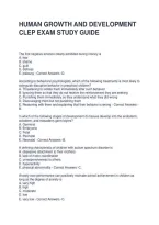 Human Growth And Development Clep Exam Study Guide Questions And Answers &vert; Fully Solved