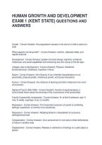 Human Growth And Development Exam 1 &lpar;Kent State&rpar; Questions And Answers