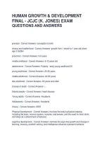 Human Growth & Development Final - Jcjc &lpar;K&period; Jones&rpar; Exam Questions And Answers