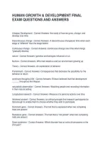 Human Growth & Development Final Exam Questions And Answers