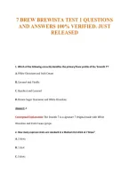 7 Brew Brewista Test 1 Questions&NewLine;And Answers 100&percnt; Verified&period; Just&NewLine;Released