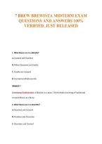 7 Brew Brewista Midterm Exam&NewLine;Questions And Answers 100&percnt;&NewLine;Verified&period; Just Released