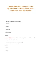 7 Brew Brewista Exam Compilations with Complete & Verified Solutions