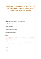 7 Brew Brewista Practice Exam&NewLine;Questions And Answers 100&percnt;&NewLine;Verified&period; Just Released