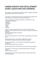 Human Growth And Development Exam 4 Questions And Answers