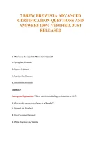7 Brew Brewista Exam Compilations with Complete & Verified Solutions