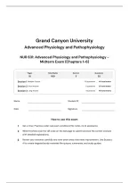 Nur 631 Midterm Exam Grand Canyon University Advanced Physiology And Pathophysiology Chapters 1&ndash;6 100&percnt; Verified &vert; A&plus; Guarantee