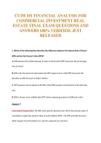 CCIM 101 Exam Compilations with Complete & Verified Solutions