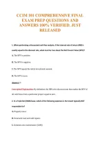 Ccim 101 Comprehensive Final&NewLine;Exam Prep Questions And&NewLine;Answers 100&percnt; Verified&period; Just&NewLine;Released