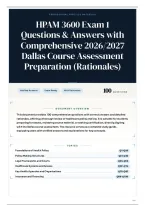 HPAM 3600 Exam 1 Questions & Answers with Comprehensive 2026&sol;2027 Dallas Course Assessment Preparation &lpar;Rationales&rpar;