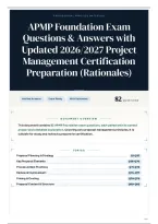 APMP Foundation Exam Questions & Answers with Updated 2026&sol;2027 Project Management Certification Preparation &lpar;Rationales&rpar;