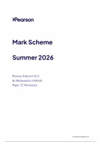 Edexcel A Level Mathematics Paper 32 Mechanics Mark Scheme 2026
